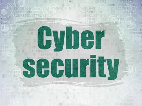 Safety concept: Cyber Security on Digital Data Paper background Illustrazione stock