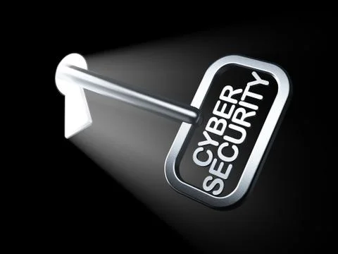 Safety concept: Cyber Security on key 스톡 일러스트
