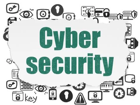 Safety concept: Cyber Security on Torn Paper background イラスト素材
