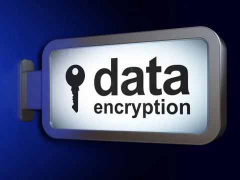 Safety concept: Data Encryption and Key on billboard background Stock Illustration