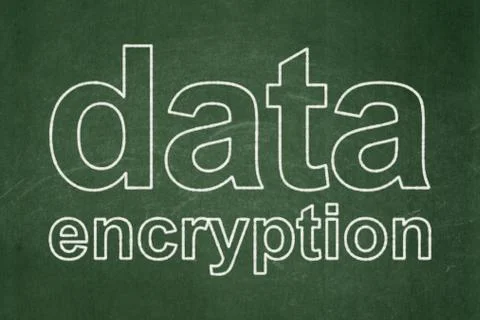 Safety concept: Data Encryption on chalkboard background Stock Illustration