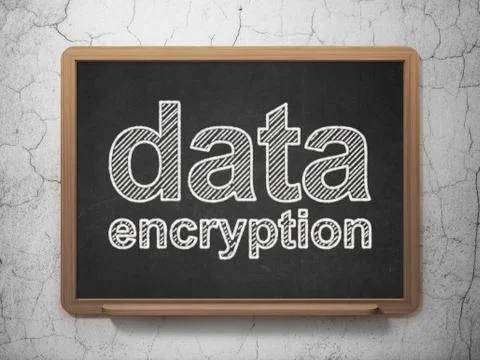 Safety concept: Data Encryption on chalkboard background Illustrazione stock