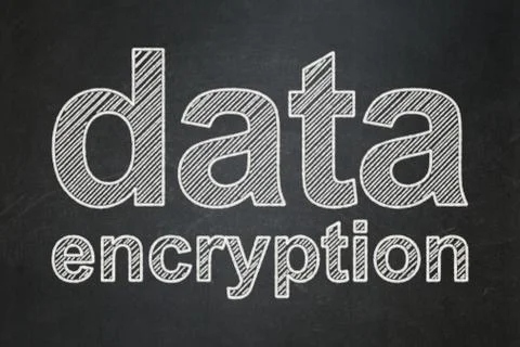 Safety concept: Data Encryption on chalkboard background Illustrazione stock