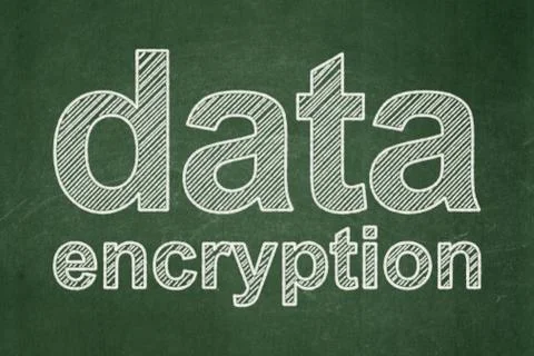 Safety concept: Data Encryption on chalkboard background Stock Illustration