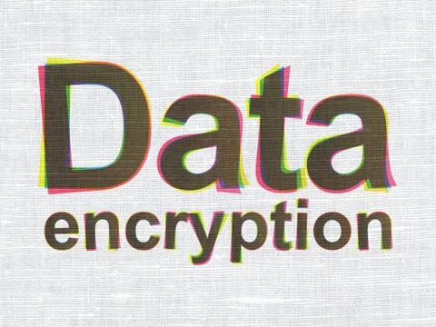 Safety concept: Data Encryption on fabric texture background Stock Illustration