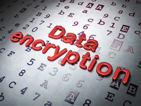 Safety concept: Data Encryption on Hexadecimal Code background Stock Illustration