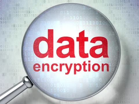 Safety concept: Data Encryption with optical glass Illustrazione stock