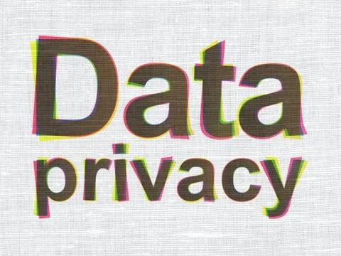 Safety concept: Data Privacy on fabric texture background 스톡 일러스트