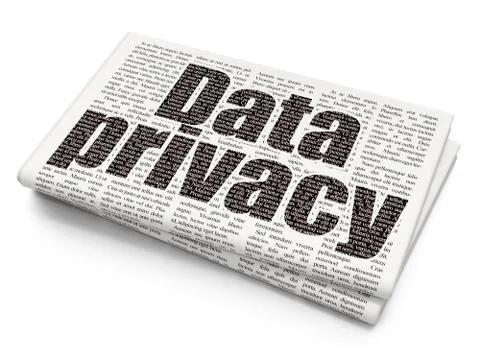 Safety concept: Data Privacy on Newspaper background Stock Illustration
