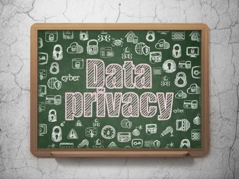Safety concept: Data Privacy on School board background Stock Illustration