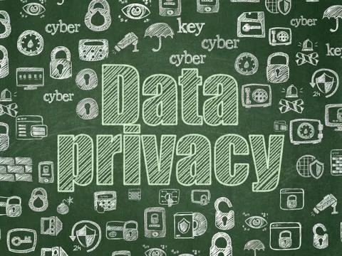Safety concept: Data Privacy on School board background Stock Illustration
