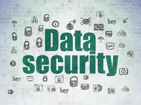 Safety concept: Data Security on Digital Data Paper background Stock Illustration