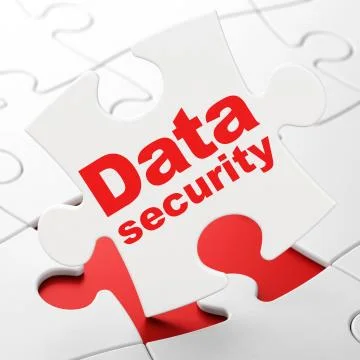Safety concept: Data Security on puzzle background Stock Illustration