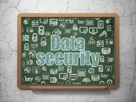 Safety concept: Data Security on School board background Illustrazione stock