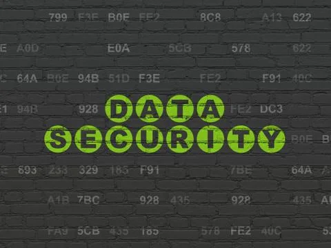 Safety concept: Data Security on wall background Stock Illustration