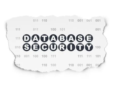 Safety concept: Database Security on Torn Paper background Stock Illustration