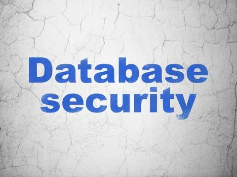 Safety concept: Database Security on wall background 스톡 일러스트