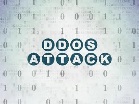 Safety concept: DDOS Attack on Digital Data Paper background Stock Illustration