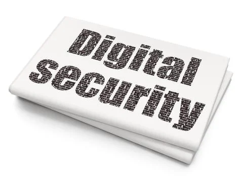 Safety concept: Digital Security on Blank Newspaper background Stock Illustration