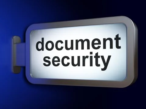 Safety concept: Document Security on billboard background Stock Illustration