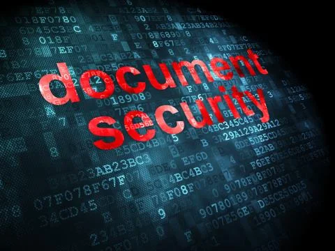 Safety concept: Document Security on digital background Stock Illustration