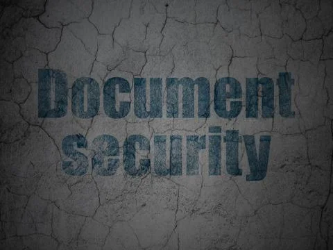 Safety concept: Document Security on grunge wall background Illustrazione stock