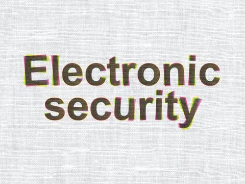 Safety concept: Electronic Security on fabric texture background Illustrazione stock