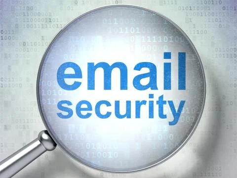 Safety concept: Email Security with optical glass Illustrazione stock