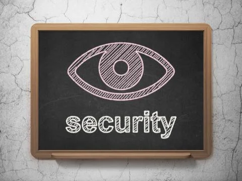 Safety concept: Eye and Security on chalkboard background Stock Illustration