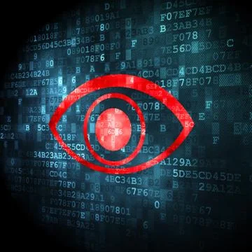 Safety concept: Eye on digital background Stock Illustration