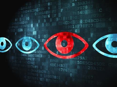 Safety concept: Eye on digital background 스톡 일러스트