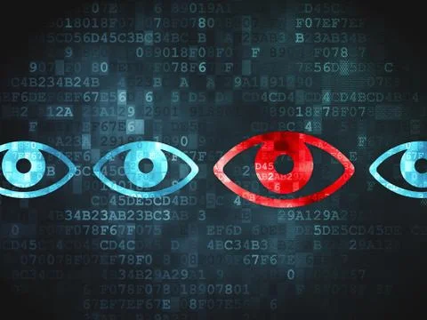 Safety concept: Eye on digital background 스톡 일러스트