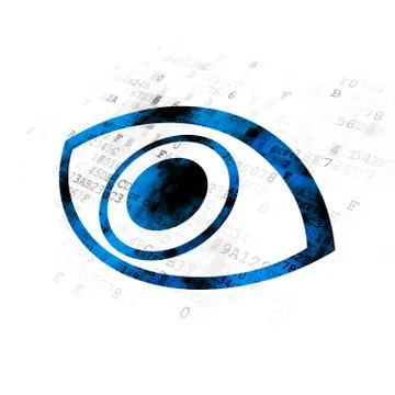 Safety concept: Eye on Digital background Stock Illustration