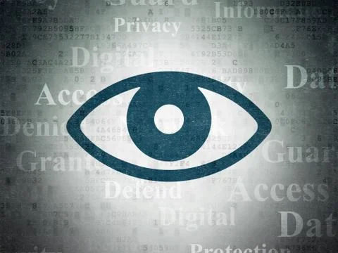 Safety concept: Eye on Digital Data Paper background 스톡 일러스트