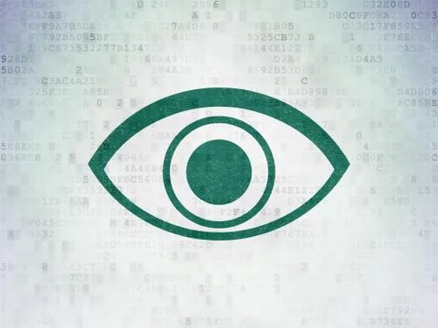 Safety concept: Eye on Digital Data Paper background Stock-Illustration