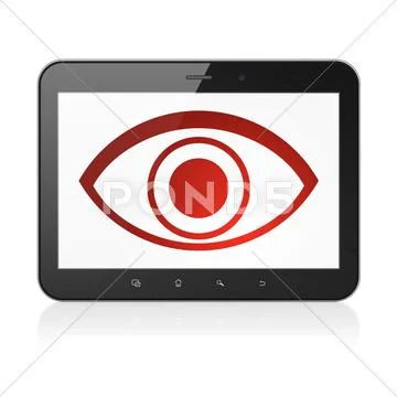 Safety concept: Eye on tablet pc computer 스톡 일러스트