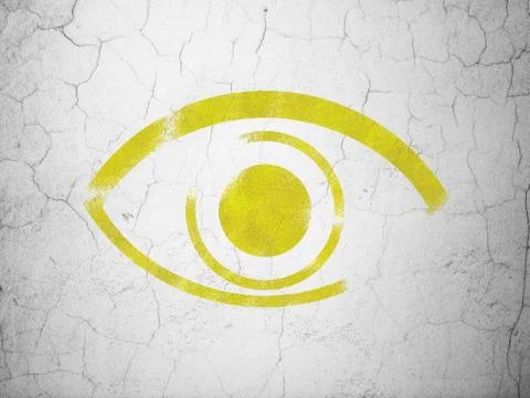 Safety concept: Eye on wall background イラスト素材