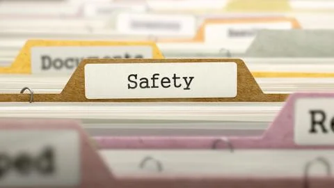 Safety Concept on File Label Stock Illustration