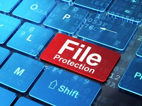 Safety concept: File Protection on computer keyboard background 스톡 일러스트