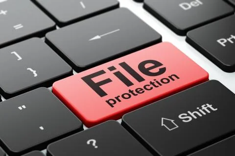 Safety concept: File Protection on computer keyboard background 스톡 일러스트