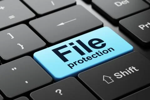 Safety concept: File Protection on computer keyboard background 스톡 일러스트