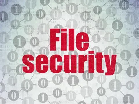 Safety concept: File Security on Digital Paper background Illustrazione stock