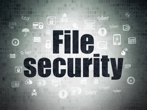 Safety concept: File Security on Digital Data Paper background Illustrazione stock