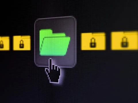 Safety concept: Folder With Padlock on digital computer screen Illustrazione stock