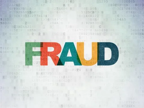 Safety concept: Fraud on Digital Data Paper background Stock Illustration