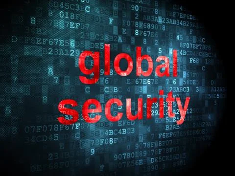 Safety concept: Global Security on digital background Stock Illustration