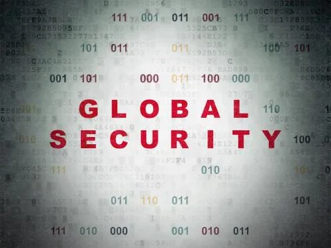 Safety concept: Global Security on Digital Data Paper background 스톡 일러스트
