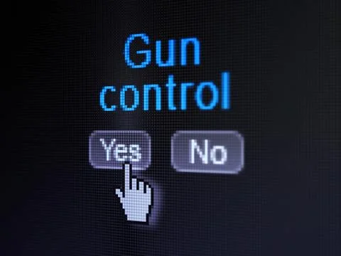 Safety concept: Gun Control on digital computer screen 스톡 일러스트