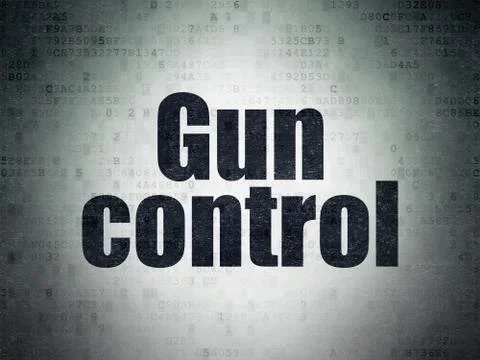Safety concept: Gun Control on Digital Data Paper background Illustrazione stock
