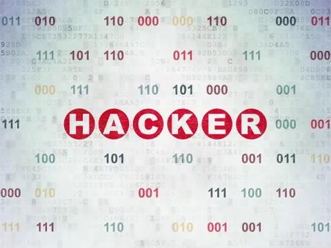 Safety concept: Hacker on Digital Data Paper background Illustrazione stock